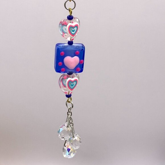 Car Rearview Mirror Suncatcher Prism Charm Ornament Gift Handmade Hearts CC101 - Picture 3 of 4